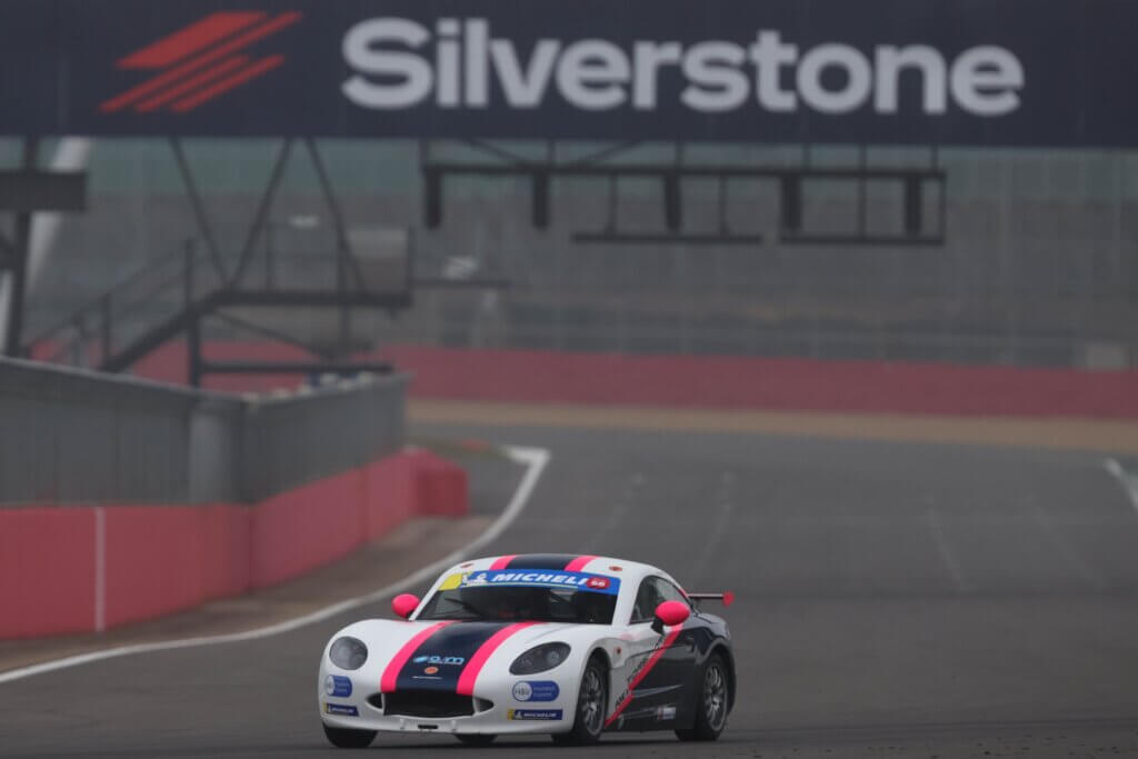 Holly testing the Ginetta G40 at Silverstone.  Picture courtesy of Jakob Ebrey Photography